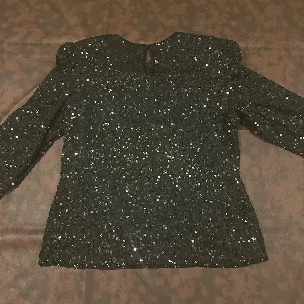Laurence Kazar Black Sequin Blouse - Picture 2 of 8